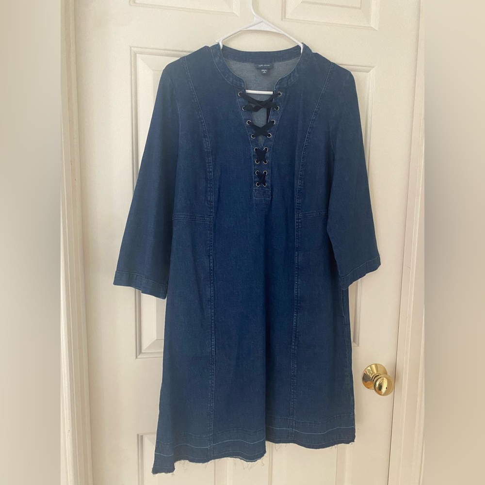 J.Jill Denim Lace-Up Dress
